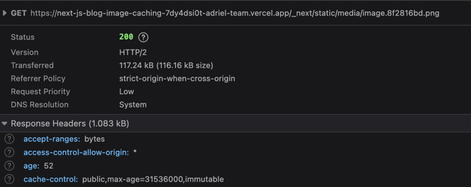 Statically import Image Headers